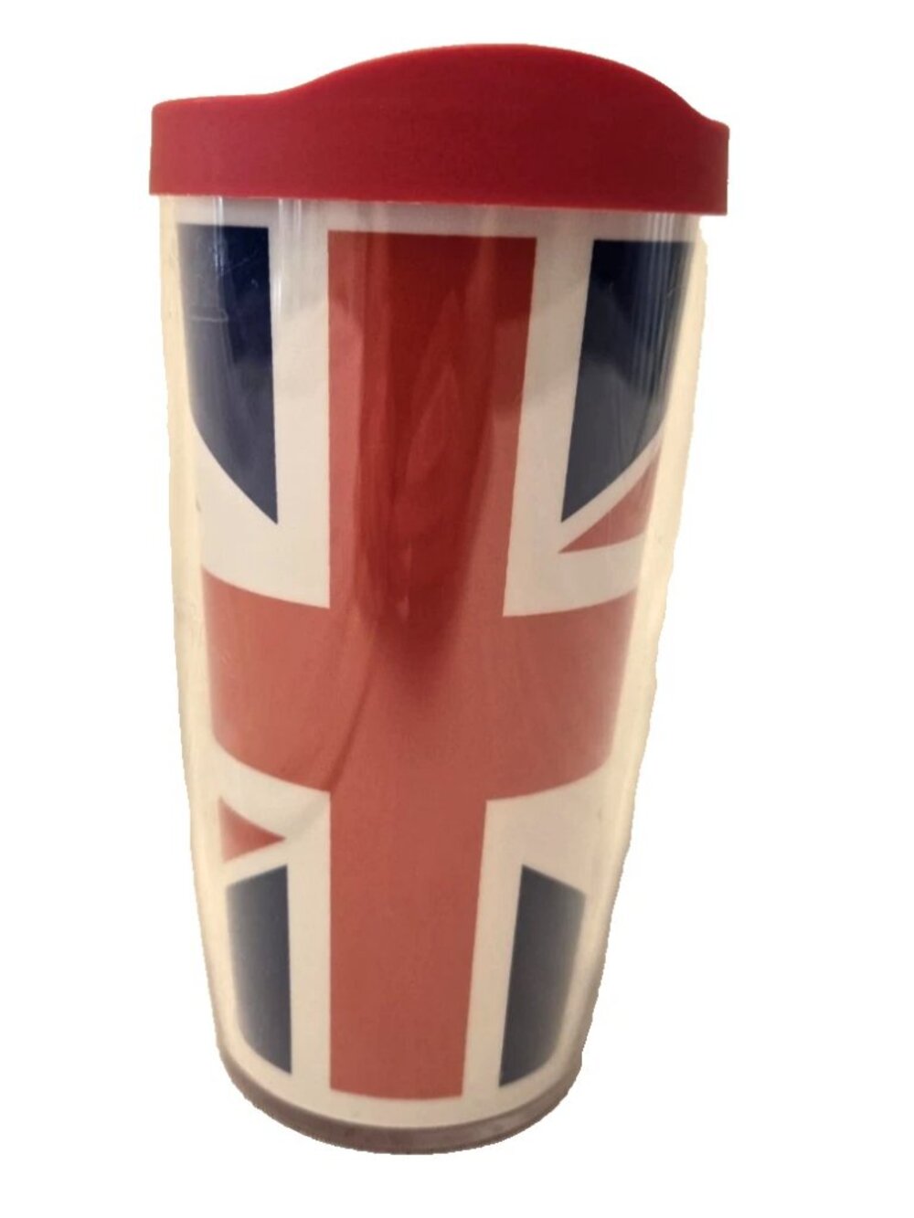 TERVIS "Union Jack Flag" 16 oz. Insulated Travel Tumbler w/Red Lid. NWOT